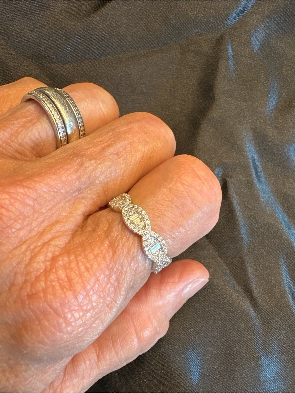 NWT Silvara 925 Sterling Silver Moissanite Infinity Halo Ring Size 7 (tight 7)